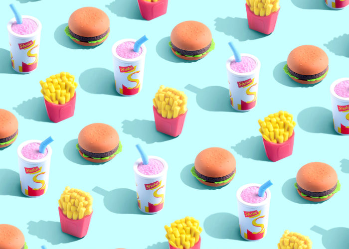 Illustrazioni e design nella lotta tra junk food e benessere