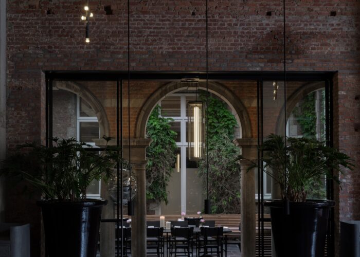 An italian-dutch fusion menu and danish architecture. European cuisine at the restaurant Le Pristine