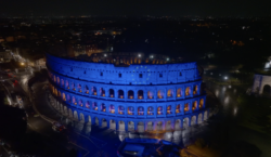 “Luci d’Europa” tinge di blu le città italiane