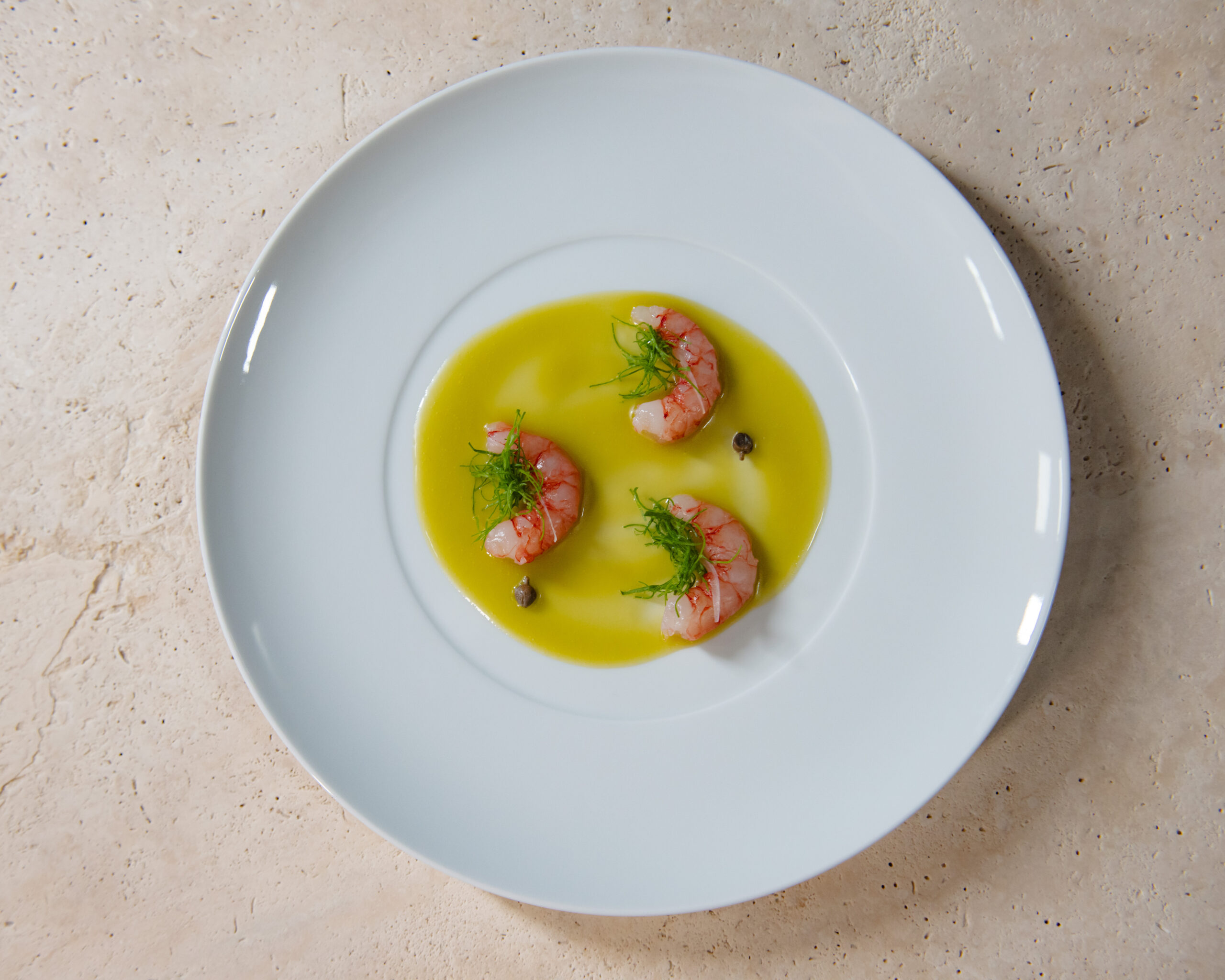 Gamberi, miele, olio e limone verde ©Cortesia Ristorante Coro